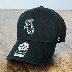 Chicago White Sox ‘47 Brand Clean Up Hat Adjustable Strapback Dad Cap Black MLB