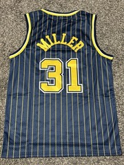 NEW #31 Reggie Miller Men’s Large Stitched Jersey Pinstripe