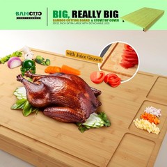 30 x 21 in Extra Large Bamboo Cutting 30&Prime;L x 21&Prime;W, Natural color of bamboo