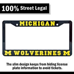 Michigan Wolverines License Plate Frame Cover – Black – EliteAuto3K
