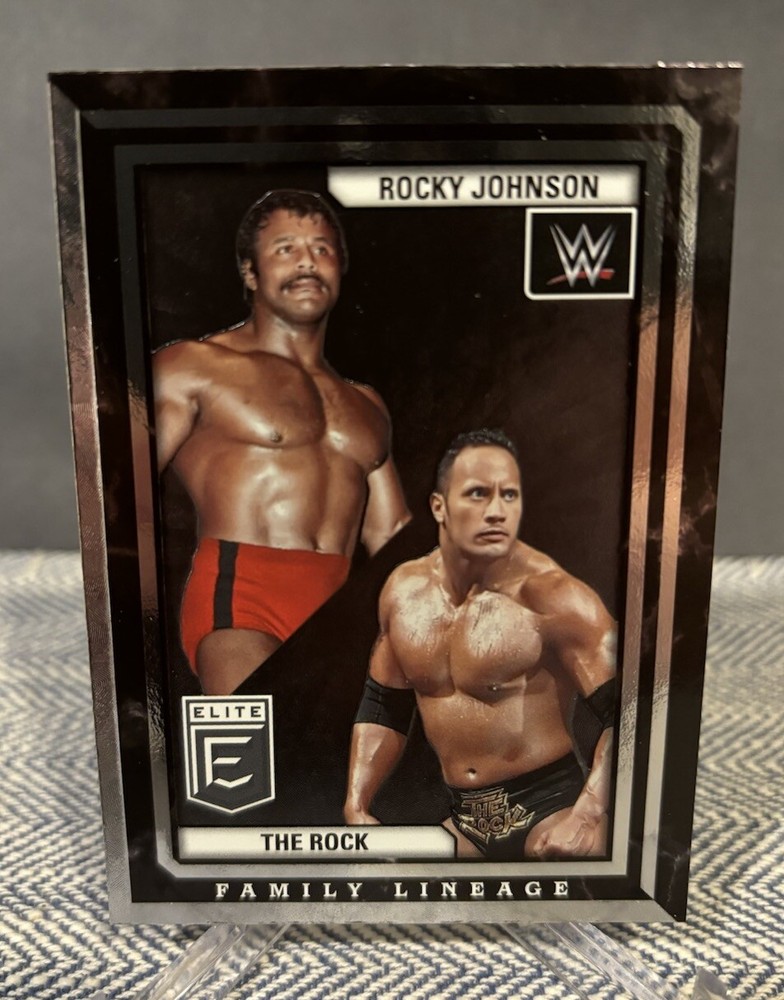 2023 Panini WWE Donruss Elite The Rock & Rocky Johnson Family Lineage Insert #9