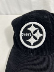 Pittsburgh Steelers strap back hat kids OS adjustable black corduroy black white