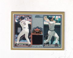 2002 CAL RIPKEN JR/ALAN TRAMMELL FLEER DUAL GU JERSEY RELIC ORIOLES/TIGERS