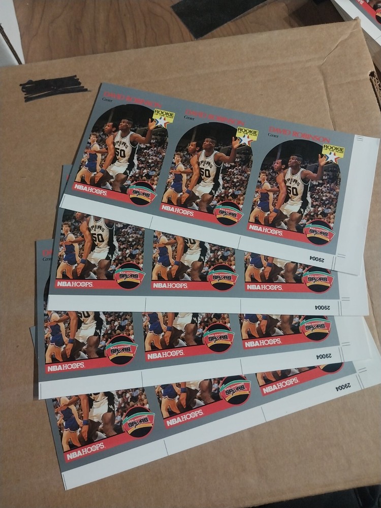 1990-91 NBA Hoops David Robinson uncut panels