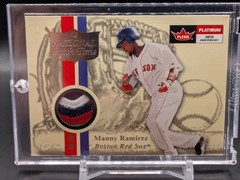 2001 Fleer Platinum National Patchtime Manny Ramirez 3-Color Game Used Jersey