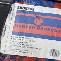 Vintage Denver Broncos Football Stadium Lap Blanket 60”x30” -EXCELLENT CONDITION