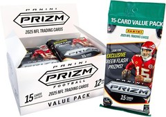 NFL Panini 2025 Prizm Football Trading Card VALUE Box [12 FAT Packs]