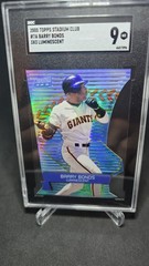 Barry Bonds 2000 Stadium Club 3X3 Luminescent Refractor SGC 9 RARE Die-Cut READ*