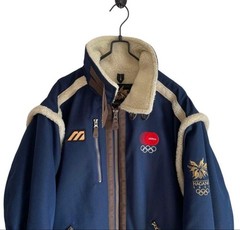 Nagano Olympics National Team Official Bore Jacket Blue Mens L size Japan