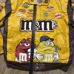 Nascar Jacket Mens L Yellow M&M Elliot Sadler JH Design Jeff Hamilton Chase