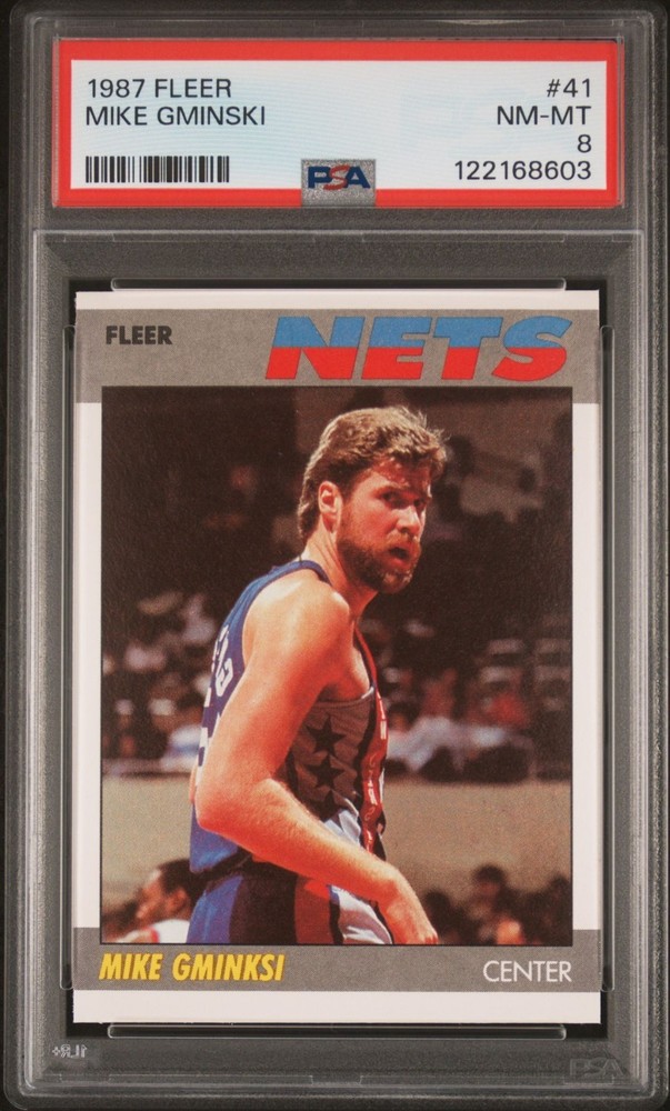 1987-88 Fleer #41 Mike Gminski PSA 8