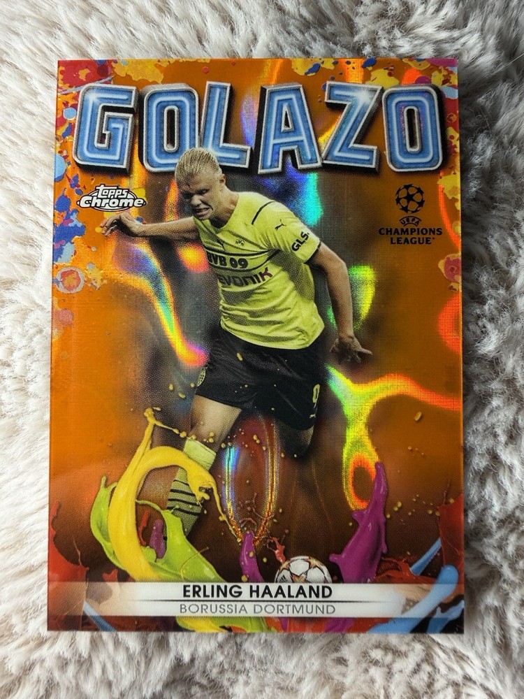 2021-22 Topps Chrome – Erling Haaland- GOLAZO Orange Lava Refractor 🇩🇰