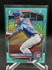 2025 Bowman Chrome #BCP-207 Juan Cabada Prospects Aqua Mojo #/299