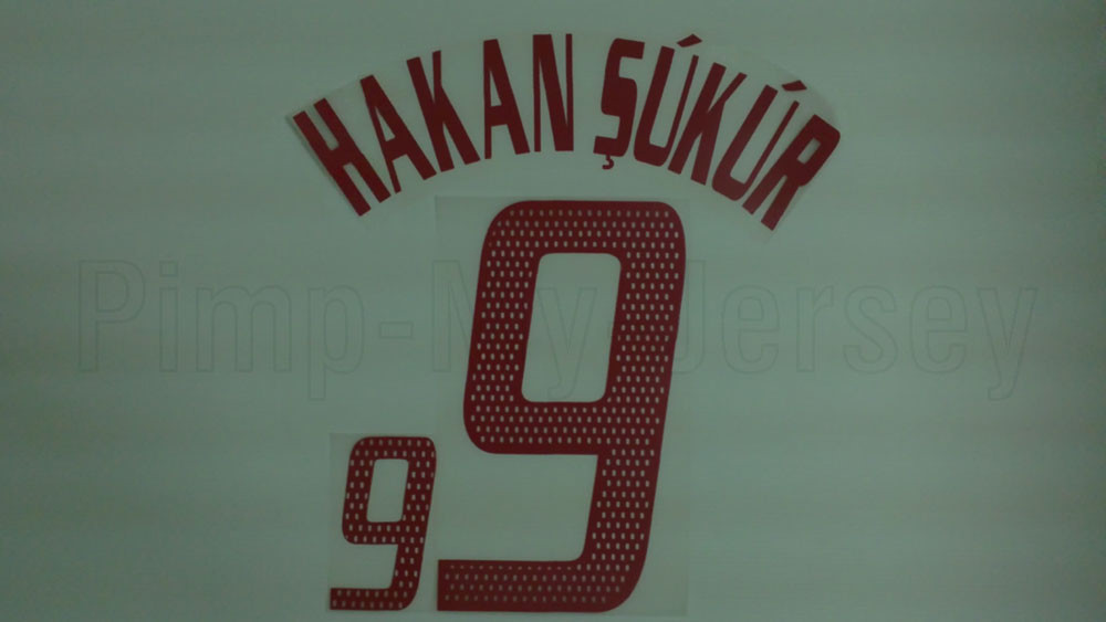 HAKAN SUKUR #9 Turkey Away World Cup 2002 Custom-Made Handmade Name Set