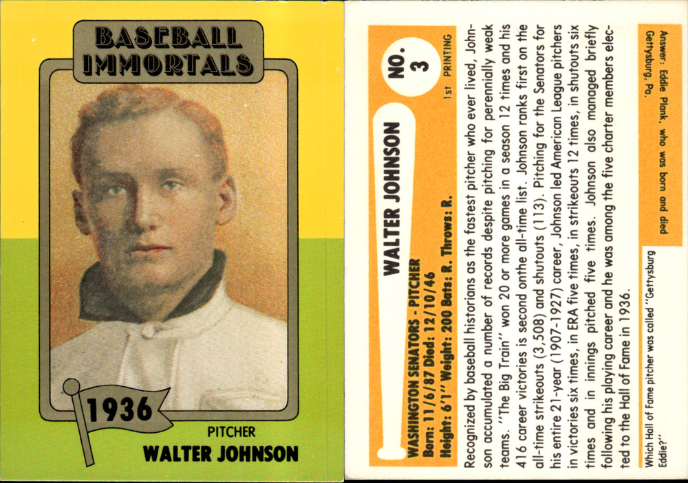 1980-87 SSPC HOF Baseball Immortals ~ Choose Your Card