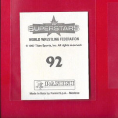 1997 Panini WWF Superstars BRITISH BULLDOG Album Sticker, Titan Sports Inc. #92