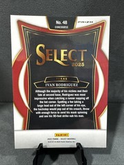 2025 Panini Select Concourse Orange Flash Prizm Ivan Rodriguez #48 Texas Rangers
