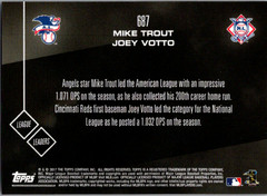 2017 Topps Now #687 Mike Trout Los Angeles Angels Joey Votto Cincinnati Reds