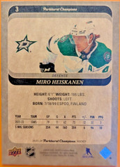 2023-24 Parkhurst Champions #3 Miro Heiskanen