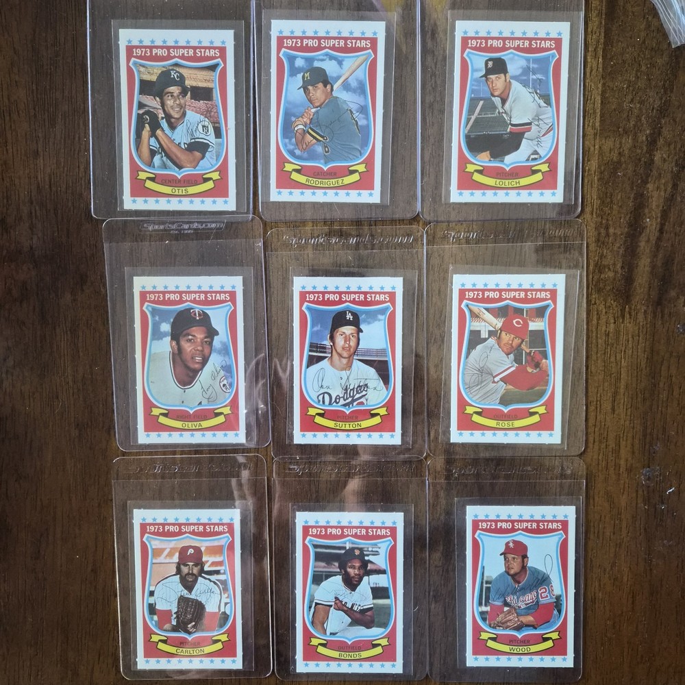 1973 KELLOGG&rsquo;S PRO SUPER STARS COMPLETE 54 CARD SET MINT IN SLEEVES/CARD SAVERS