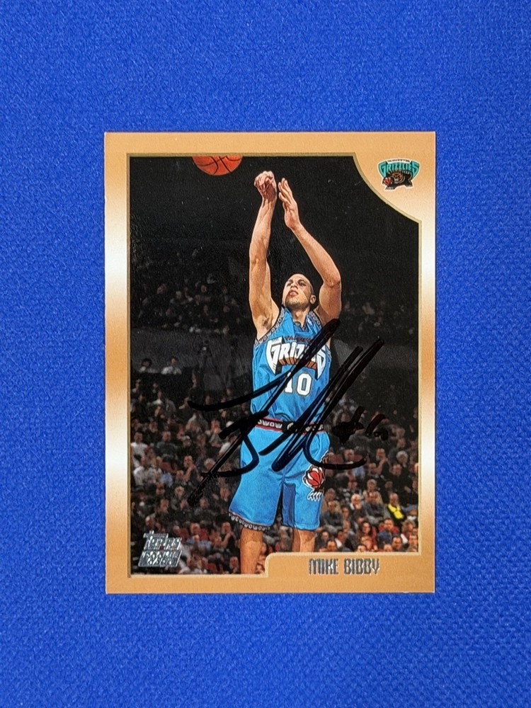 Mike Bibby autograph 1998-1999 NBA Topps #196 Grizzlies Rookie auto signed C’