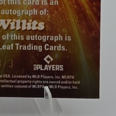 2026 Leaf Eli Willits Inkandescence Lazer Purple AUTO /3 Washington Nationals