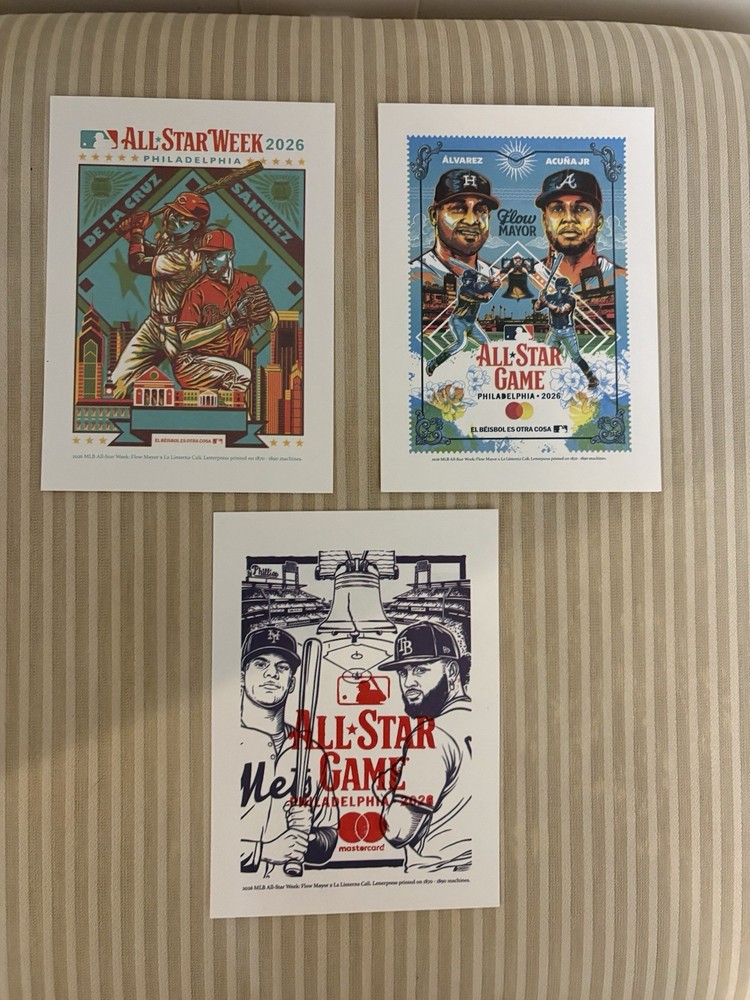 2026 MLB All-Star Game Philadelphia Flow Mayor Letterpress Postcards