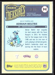 2025 Topps by Andy Friedman #92 Adrian Beltre Grayscale Filter #/75