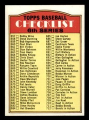 1972 Topps Baseball #604 6th Series Checklist (657-787) NM/MT *d5