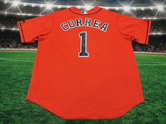 Houston Astros Carlos Correa #1 Cool Base Jersey Men&rsquo;s Orange Majestic Used XL