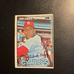 1967 Topps HOF Orlando Cepeda #20 St. Louis Cardinals Set Break Poor