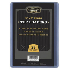 100ct Cardboard Gold 5×7 Top Loaders for Postcards/Photos – Clear Rigid PVC