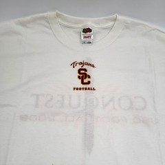 Fruit Of The LOOM Tee USC CONQUEST T-Shirt Men’s Size XL White Trojans