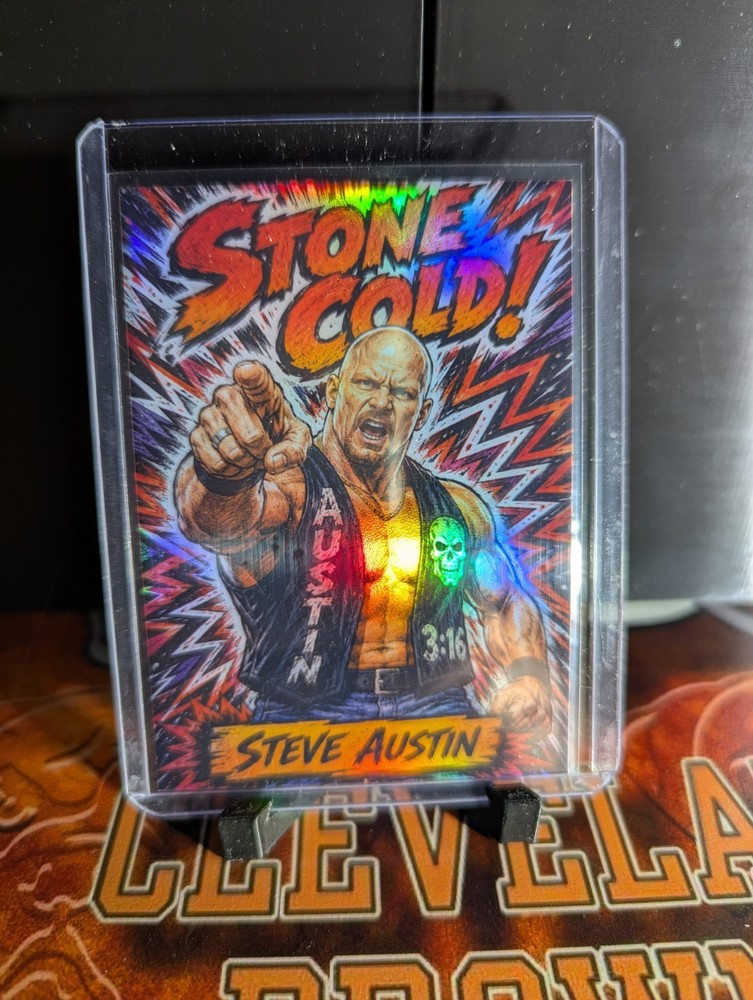 Stone Cold Steve Austin Custom Art Trading Card – Fan Made Collectible