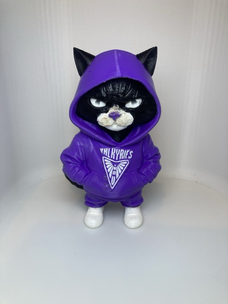 Golden State Valkyries Black Urban Cat – 3D Printed WNBA Collectible Decor