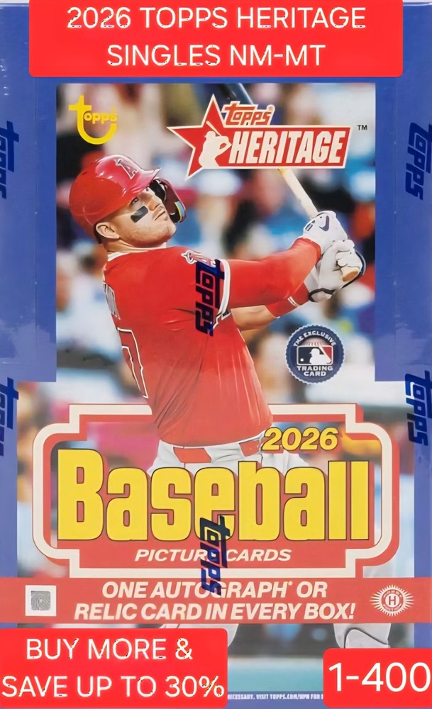 2026 Topps Heritage Baseball Singles Nm-Mt #1-400 – Complete your Set – Base -SP