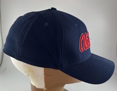 2 Nike Dri Fit Ole Miss Rebels Fitted Hat Red White and Navy Blue