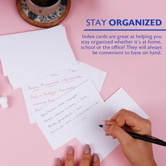 Unruled Index Cards, 3 x 5 in, 100 Ct | sturdy card stock, study 1-Pack White
