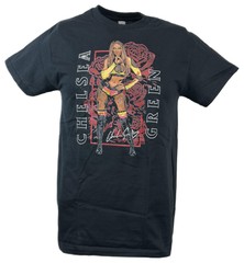 Chelsea Green Red Roses Black T-shirt