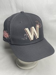 Washington Nationals Cherry Blossom New Era OnField Hat Size 7 5/8 Gray Pink Cap