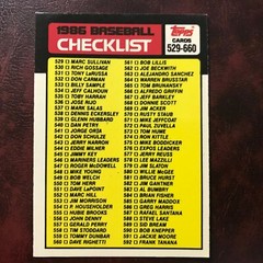 1986 Topps TIFFANY Set BASEBALL CHECKLIST 529-660 #659 ** MINT ** HIGH GRADE **