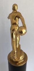Art Deco Bowling Trophy Brass Metal Alloy w/ Bakelite Column Base Dodge Inc VTG