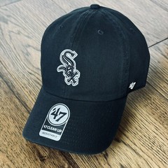 Chicago White Sox ‘47 Brand Clean Up Hat Adjustable Strapback Dad Cap Black MLB