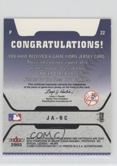 2003 Fleer Authentix Jersey Authentix Ripped Roger Clemens #JA-RC 1u5y