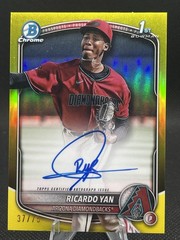 2025 Bowman Chrome Baseball Ricardo Yan 1st Bowman Yellow Refractor Auto /75