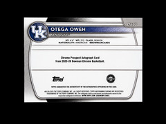 2025-26 Bowman Chrome Otega Oweh Purple Refractor Auto /250 Kentucky #CPA-00