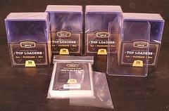 Lot of 100 CARDBOARD GOLD Quality 3×4 plastic TOP-LOADERS card holders + sleeves