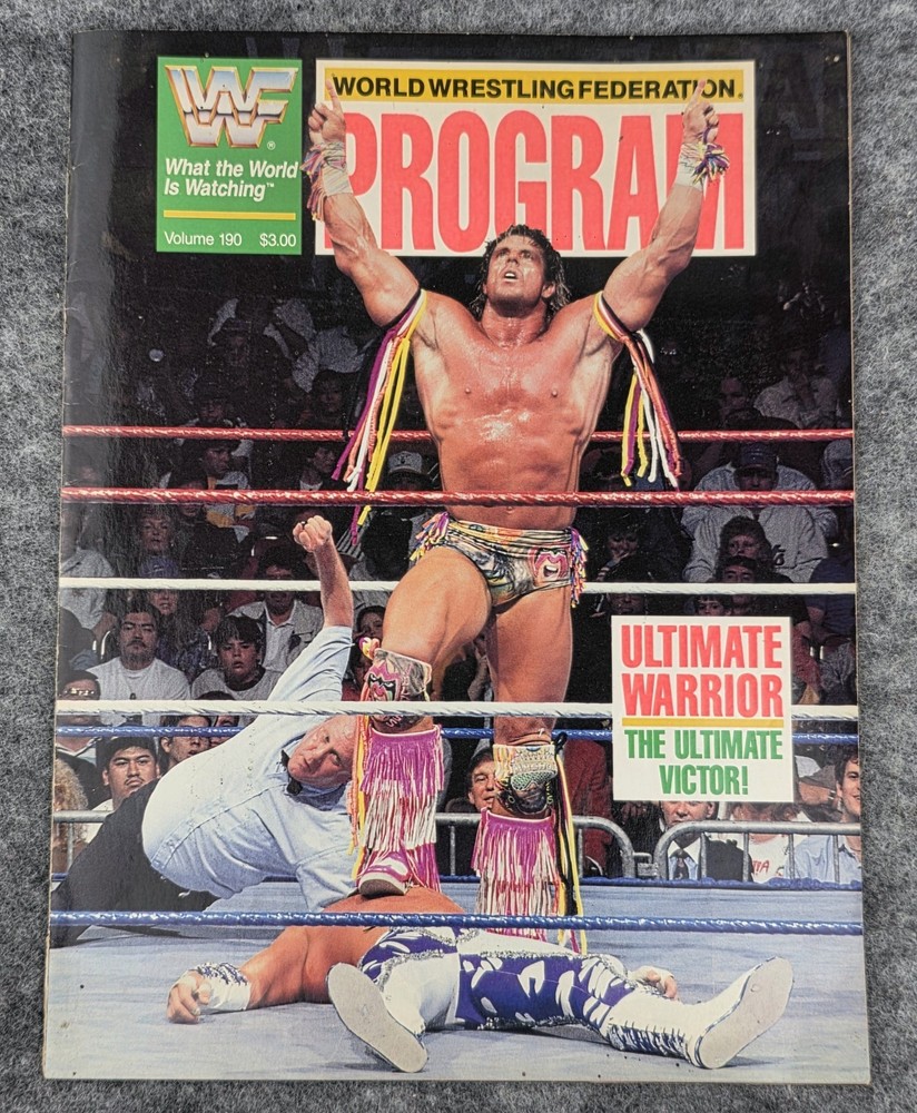 WWF/WWE Program Magazine Vol 190 Ultimate Warrior 1991 World Wrestling