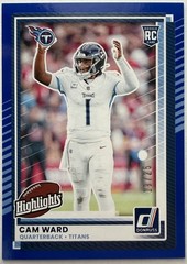 Cam Ward 2025 Donruss Rookies & Highlights Blue Titans #DRH-89 (RC) /25