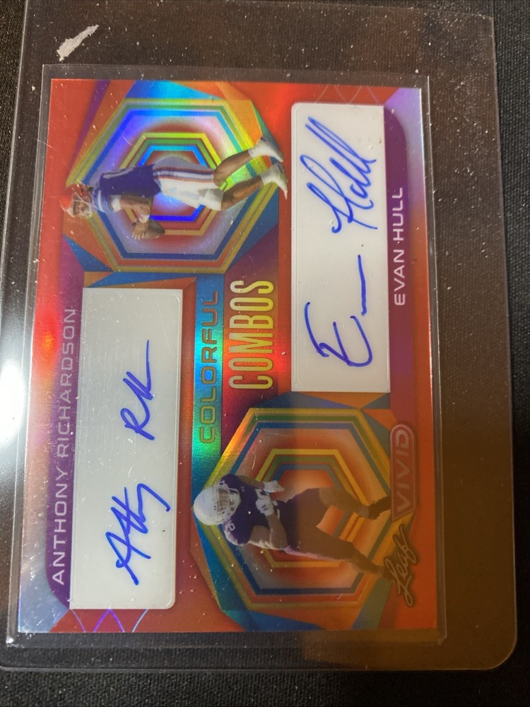 2023 Leaf Vivid Colorful Combos Anthony Richardson Evan Hull #CC-4 Dual Auto /8